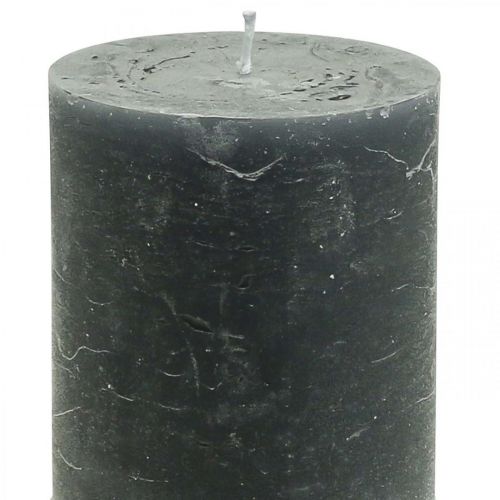 Product Solid-colored candles anthracite pillar candles 70×100mm 4 pcs