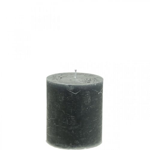 Solid-colored candles anthracite pillar candles 70×80mm 4 pcs