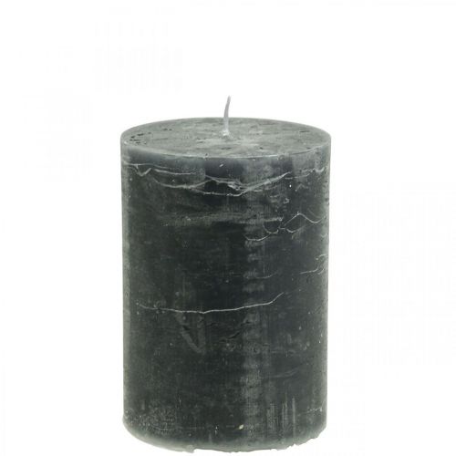 Solid colored candles anthracite pillar candles 85×120mm 2pcs