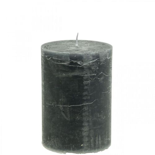 Floristik24 Solid colored candles anthracite pillar candles 85×120mm 2pcs