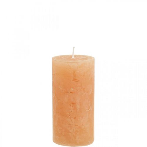 Product Solid colored candles Orange Peach pillar candles 50×100mm 4pcs