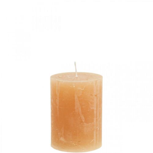 Solid Colored Candles Orange Peach Pillar Candles 60×80mm 4 Pcs