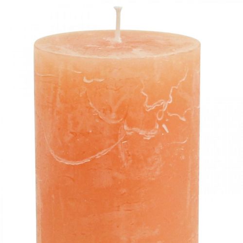Product Solid Colored Candles Orange Peach Pillar Candles 60×100mm 4 Pcs