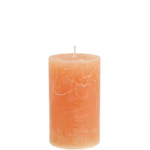 Floristik24 Solid colored candles Orange Peach pillar candles 60×100mm 4pcs