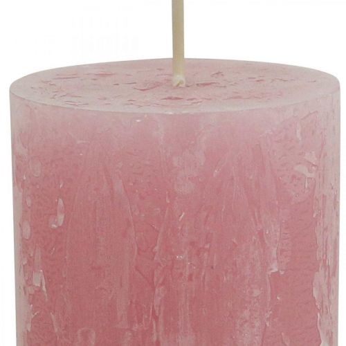 Product Solid Colored Candles Pink Rustic Self-Extinguishing 60×110mm 4 Pcs