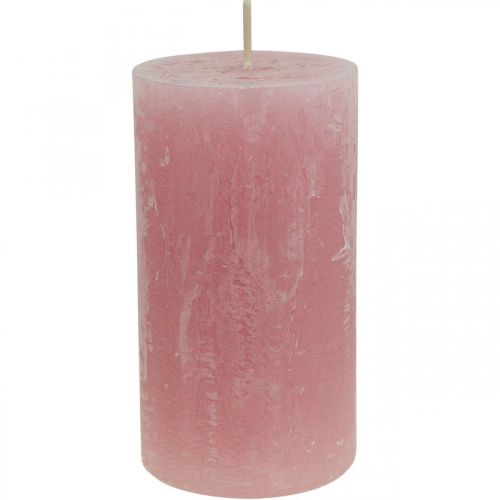 Product Solid Colored Candles Pink Rustic Self-Extinguishing 60×110mm 4 Pcs