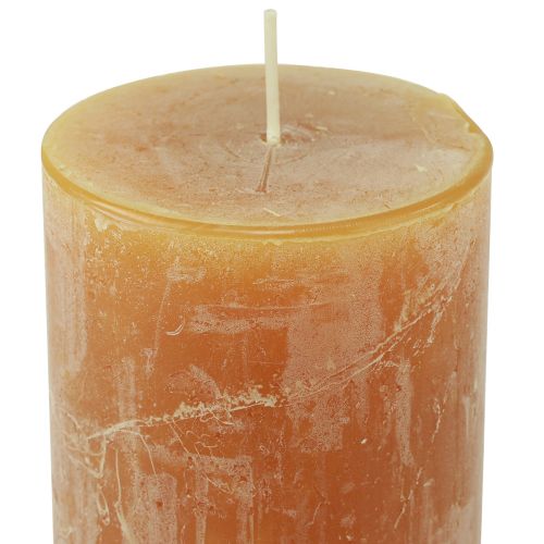 Product Solid-colored candles yellow Rustic Safe Candle 80×110mm 4pcs