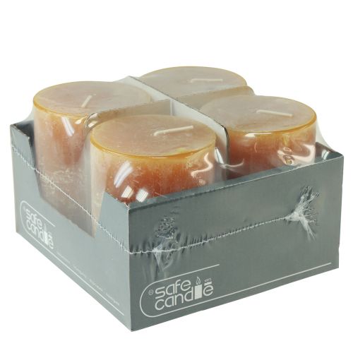 Product Solid Colored Candles Yellow Rustic Safe Candle 80×110mm 4 Pcs