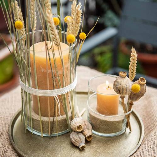 Product Solid coloured candles Honey colours Various sizes