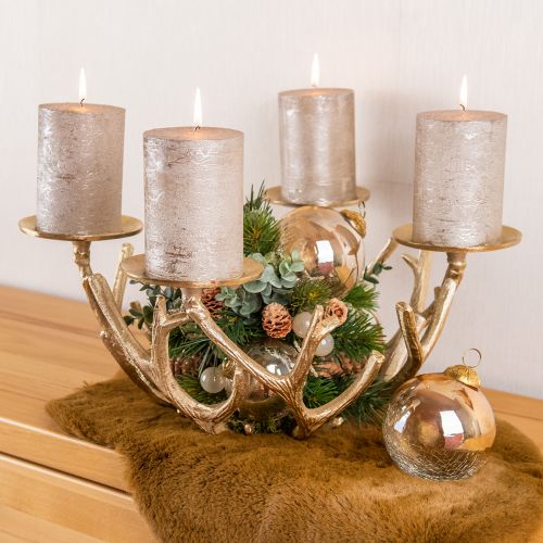 Product Solid-colored candles platinum 70x120mm 4 pcs