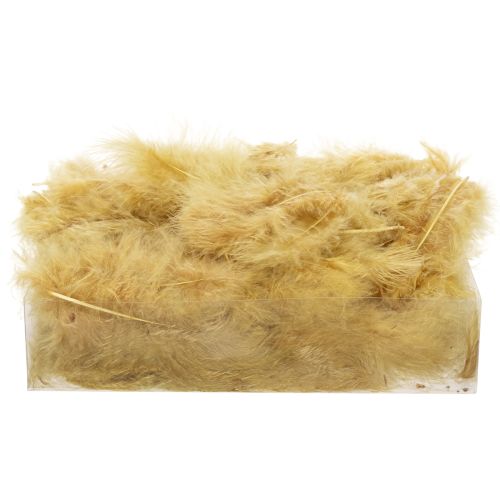 Product Real feathers for crafting in light yellow, 5cm – 10cm, 20g