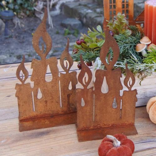 Floristik24 Patina deco standee candles Christmas decoration H20cm