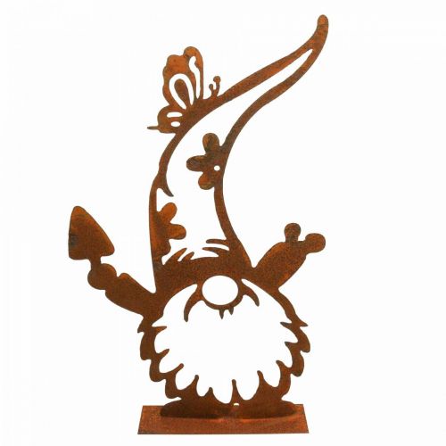 Rust decoration gnome metal decoration stand H40cm