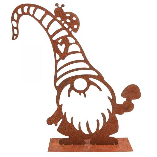 Rust decoration gnome metal decoration stand H43cm