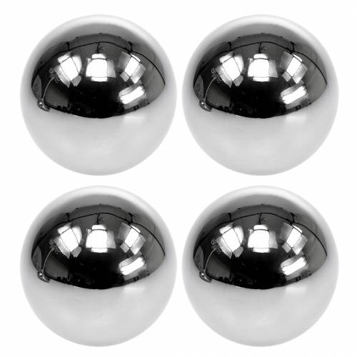 Product Decorative ball stainless steel silver Ø10cm 4 pcs