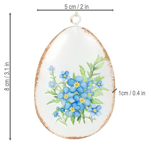 Product Easter eggs with spring flowers, ideal for Easter bouquets or windows, 8cm, 8 pieces
