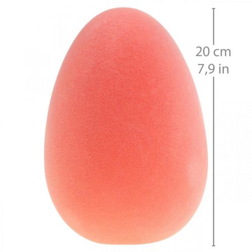Product Easter egg decoration egg orange apricot plastic flocked 20cm