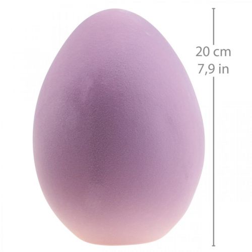 Product Easter egg decoration – 2nd choice – plastic purple flocked 20cm