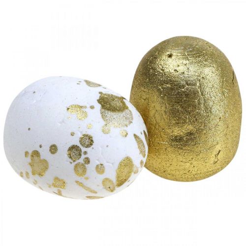 Product Styrofoam eggs Styrofoam Easter eggs white gold decoration 3cm 32 pieces