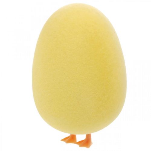 Floristik24 Easter Egg with Legs Yellow Decorative Figure Egg Easter Decoration H13cm 4 Pcs
