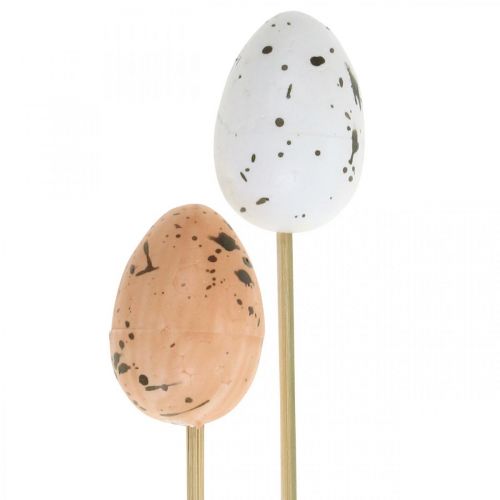 Floristik24 Artificial quail eggs on stick decorative egg Easter decoration 4 cm 18 pieces