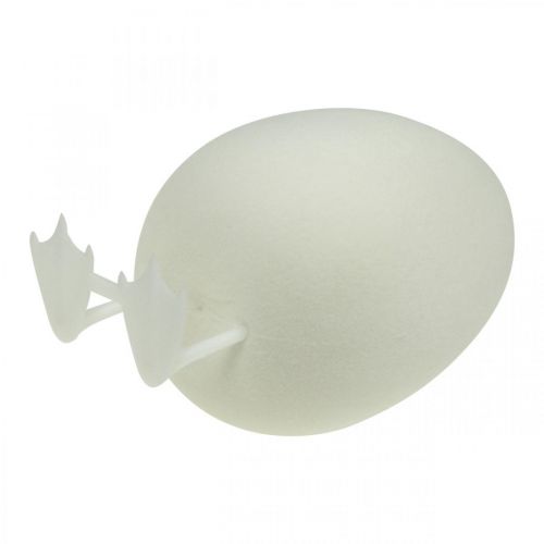 Product Decorative egg with legs Easter egg white Table decoration Easter figure H25cm