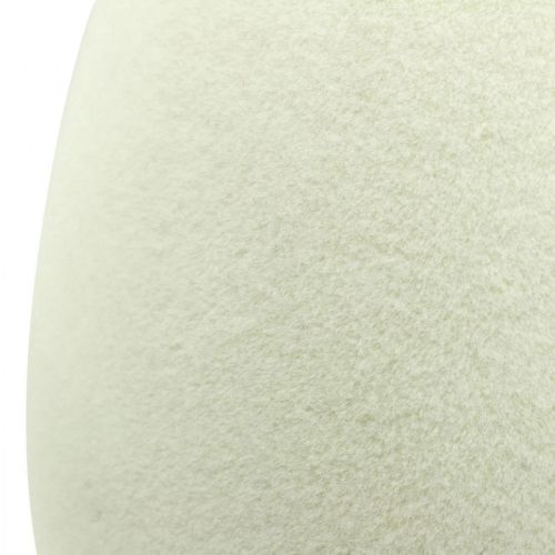 Floristik24 Decorative egg cream Easter egg flocked Shop window decoration Easter 25cm
