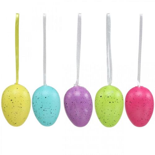 Floristik24 Easter egg to hang up plastic egg assorted colors H6cm 12 pieces