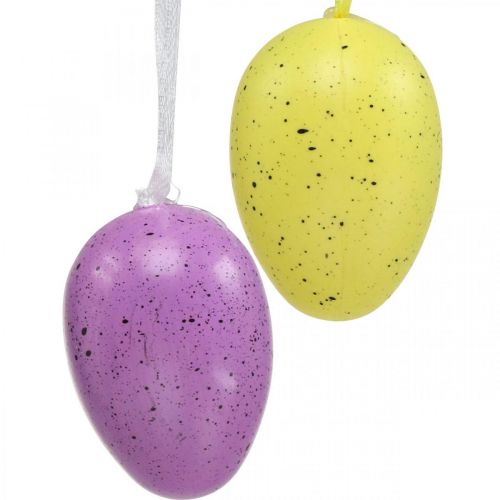 Floristik24 Easter egg to hang up plastic egg assorted colors H6cm 12 pieces