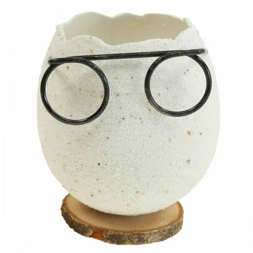 Floristik24 Egg with glasses decorative vase white Easter decoration Ø7.5cm H9cm 6 pieces