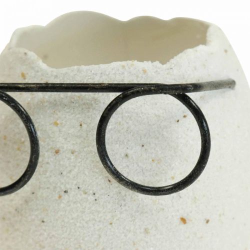 Floristik24 Egg with Glasses Decorative Vase White Easter Decoration Ø7.5cm H9cm 6 pcs