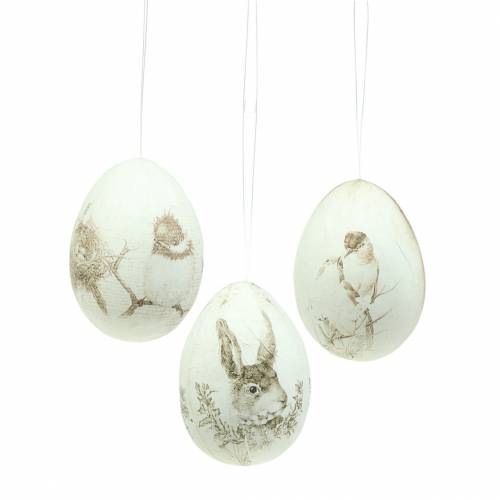 Floristik24 Egg vintage motif to hang 8cm 6pcs