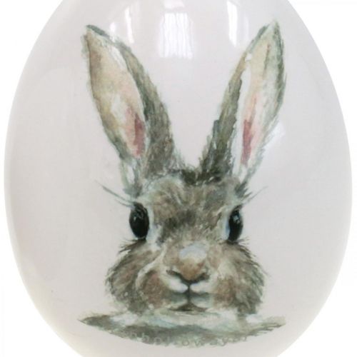 Product Decorative egg standing rabbit motif, Easter decoration, rabbit on egg Ø8cm H10cm set of 4