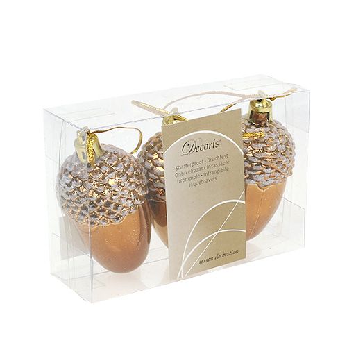 Floristik24 Acorn for hanging Brown 7,5cm 3pcs
