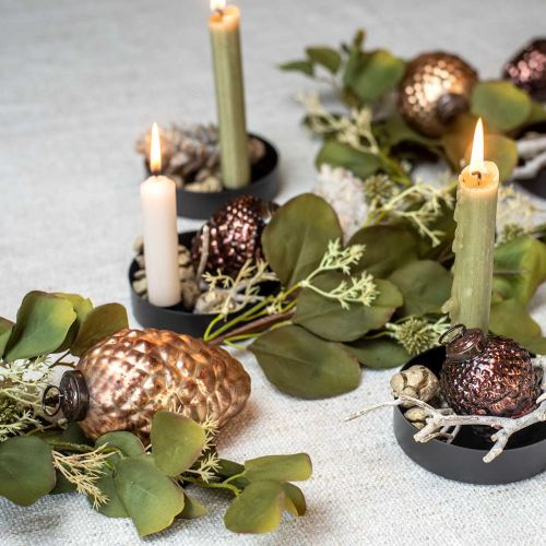 Product Acorn glass golden vintage deco cones Christmas tree decorations 5.5 × 8cm 12pcs