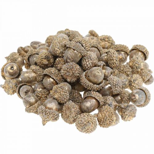 Golden autumn fruits, festive autumn decorations, decorative acorns of course, Advent decorations Ø1.5 - 2.5cm, L1.5 - 3cm 300g