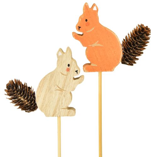 Floristik24 Squirrel decorative flower plugs wood 9×8×1.5cm 12pcs