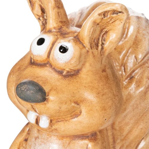 Sitting squirrel figurine for autumn decoration, 10cm | Floristik24.co.uk