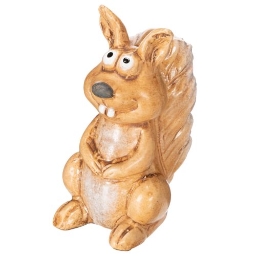 Sitting squirrel figurine for autumn decoration, 10cm | Floristik24.co.uk
