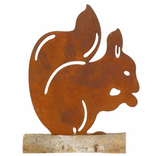 Floristik24 Squirrel patina on the wooden base 19cm x 25cm