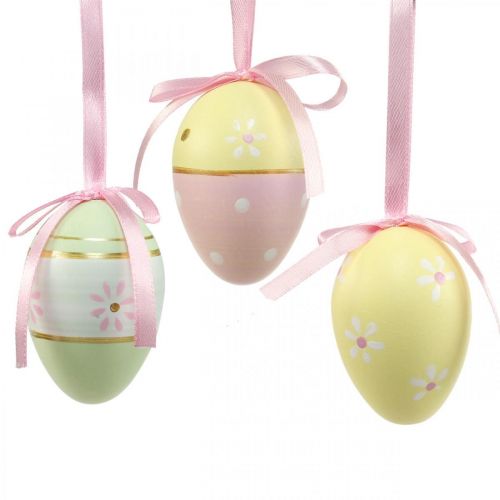 Product Easter eggs for hanging decoration eggs colored Ø4cm H6cm 6 pcs