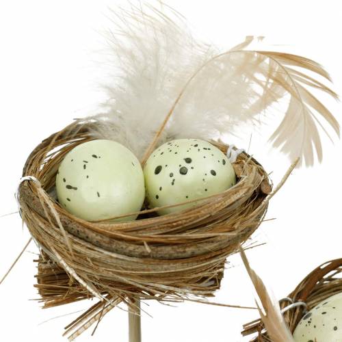 Floristik24 Deco plug bird's nest, Easter decoration, nest with eggs 23cm 6pcs