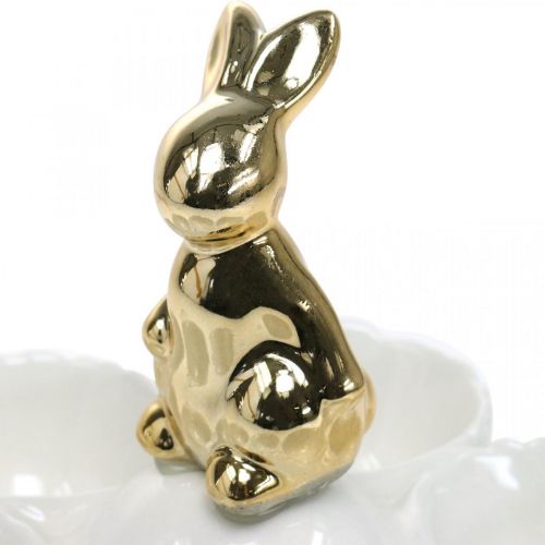 Floristik24 Egg cup Easter egg plate ceramic egg plate with rabbit Ø15cm