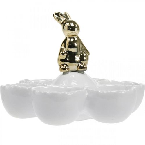 Floristik24 Egg cup Easter egg plate ceramic egg plate with rabbit Ø15cm