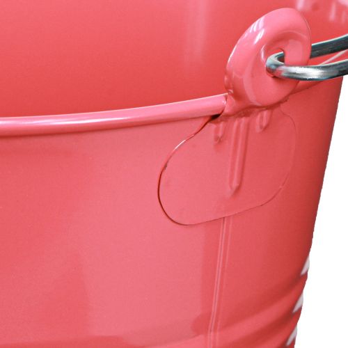 Product Bucket Decoration Pink Flower Pot Metal 26x22.5x23cm 6l