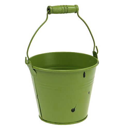 Floristik24 Bucket Green Ø12cm H10cm antique look