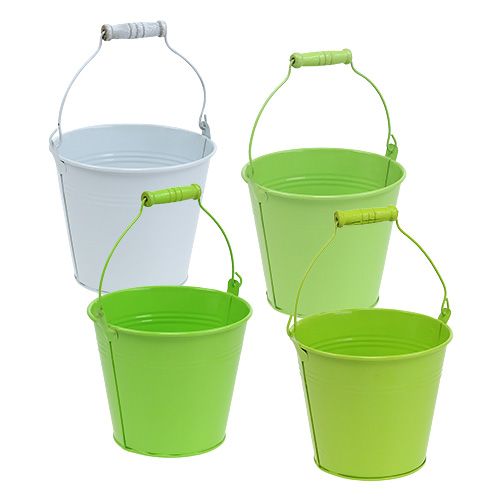 Floristik24 Bucket green mix Ø14cm H12cm 6pcs