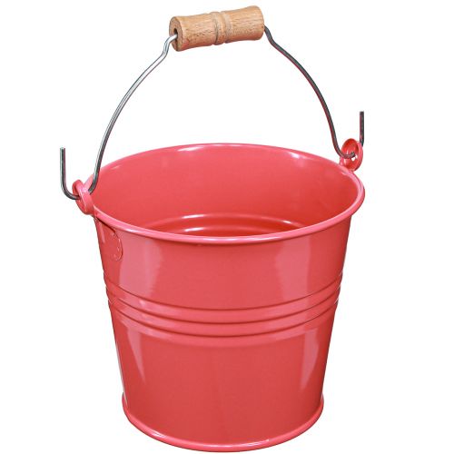 Product Bucket Metal Flowerpot Pink Handle 16x17.5x16cm 2pcs