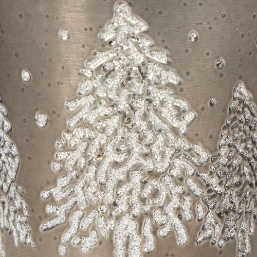 Decorative Zinc Bucket with Embossed Trees and Wooden Handle, 13cm, Silver Finish | Floristik24.co.uk