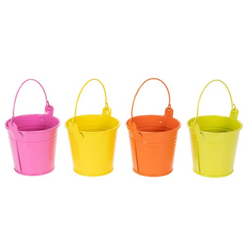 Colorful buckets, Ø8cm H7.5cm, 12 pieces | Floristik24.co.uk